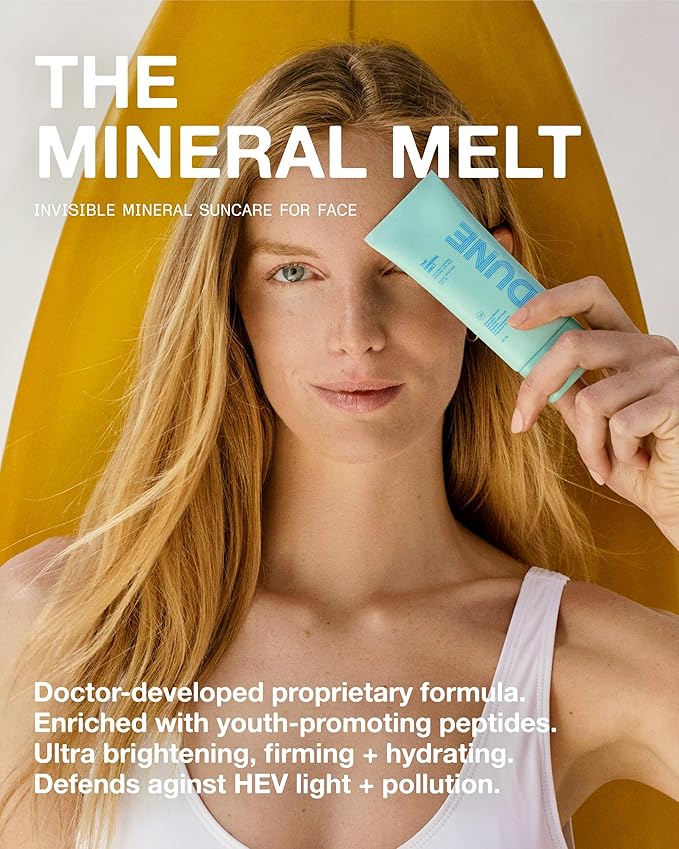 The Mineral Melt - Award-Winning Broad Spectrum SPF 30 Mineral Sunscreen. Clinically-proven Anti-Aging, Sun Protector Hydrating, Skin-Brightening for all skin types, Fragrance Free (1.7 Fl Oz)