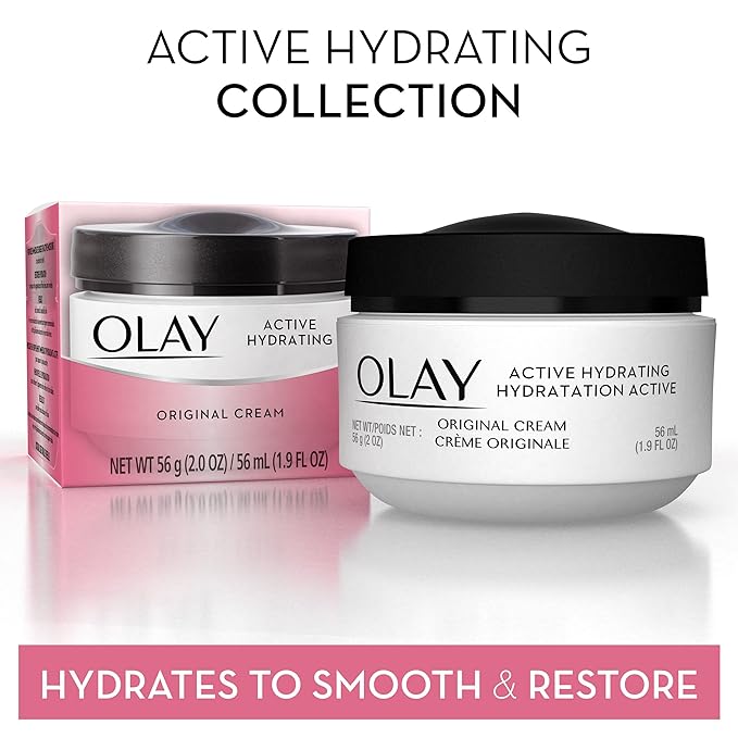 Olay Active Hydrating Cream Face Moisturizer, 2 Oz, Pack of 3