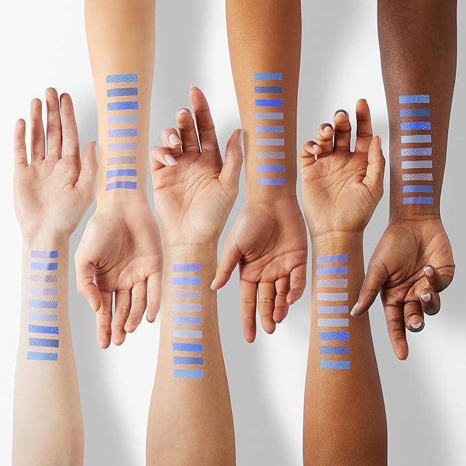 9-Color Glitter Matte Eyeshadow Palette, Silver Grey, Light Blue, Highly Pigmented Waterproof Corpse Bride Makeup for Blue Eyes