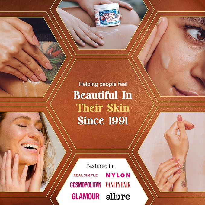 Egyptian Magic - All Purpose Face, Body, and Dry Skin Moisturizing Cream, Skin Protectant for Women & Men, Eczema Care Healing Balm, Scar Treatment, Stretch Marks, and Tattoo Aftercare, 1oz Jar