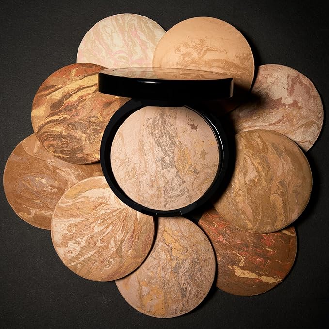 LAURA GELLER NEW YORK Award-Winning Baked Balance-n-Brighten Color Correcting Powder Foundation - Toffee - Buildable Light to Medium Coverage - Demi-Matte Natural Finish