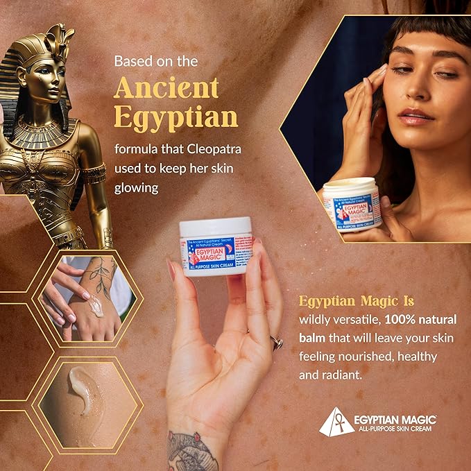 Egyptian Magic - All Purpose Face, Body, and Dry Skin Moisturizing Cream, Skin Protectant for Women & Men, Eczema Care Healing Balm, Scar Treatment, Stretch Marks, and Tattoo Aftercare, 1oz Jar
