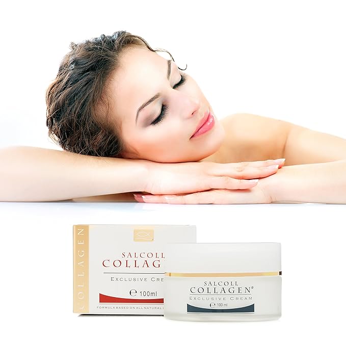 Salcoll Collagen - Anti-Aging Marine Collagen Face Cream - Firming Moisturizer for Fine Lines & Wrinkles, Day & Night Treatment, All Skin Types, 100 ml. Jar