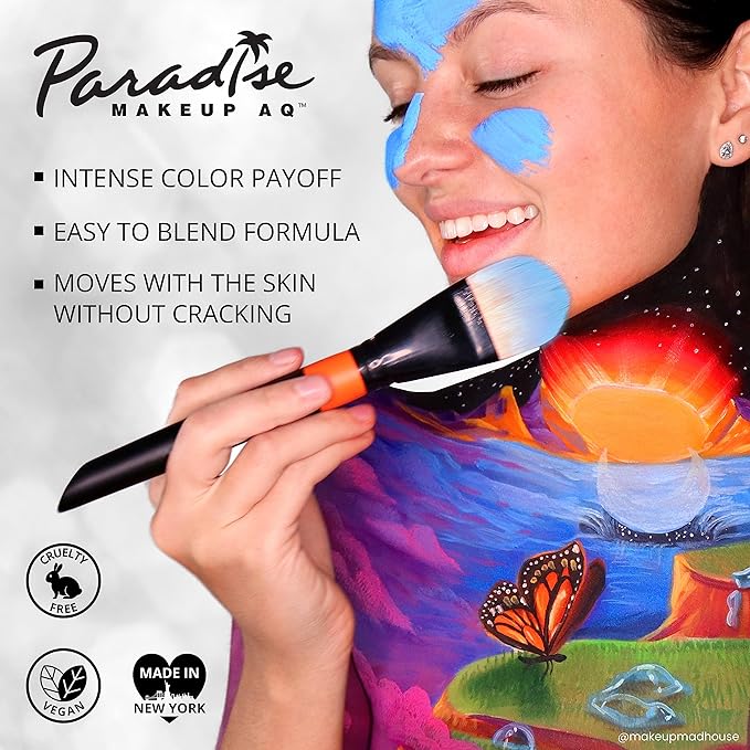 Mehron Makeup Paradise Makeup AQ 8 Color Pastel Palette | Magnetic Refillable Body Paint & Face Paint Palette | Professional Water Activated Makeup for Costumes, SFX, Halloween, & Cosplay