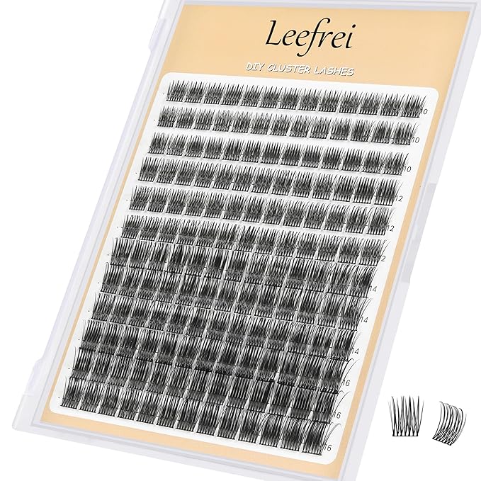 Eyelash Cluster 10-18mm Wispy Eyelash Clusters D Curl DIY Lash Extension Natural Lash Clusters Individual Lashes (LF05 Lashes Only)