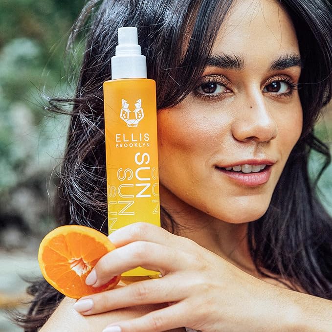 Ellis Brooklyn SUN Hair And Body Fragrance Mist - Rich Floral Perfume Mist with Italian Mandarin, Orange Flower Water, & Cedarwood, Vegan Perfume Made In The USA, 50ml 1.7 Fl Oz