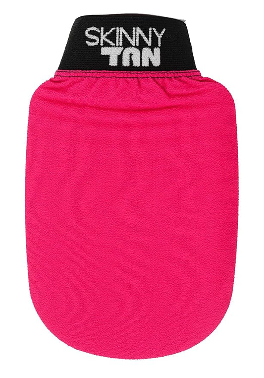 Skinny Tan, Exfoliating Glove Mitt - Dual Sided for Different Levels of Exfoliation - Vegan, Cruelty Free - Preps Skin for Self Tanner - Pink, 1 Pc