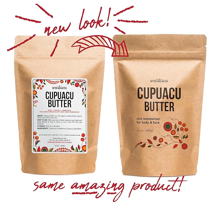 Cupuacu Butter Raw, Pure & Unrefined for Hair Growth & Dry Skin on Body and Face - Brazilian Body Butter Base for DIY Lotion and Soap Making - Cupuaçu Butter 16 oz