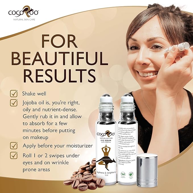 Caffeinated Eye Serum, Nutrient-Dense, 100% Pure, Natural & Vegan (Unscented)