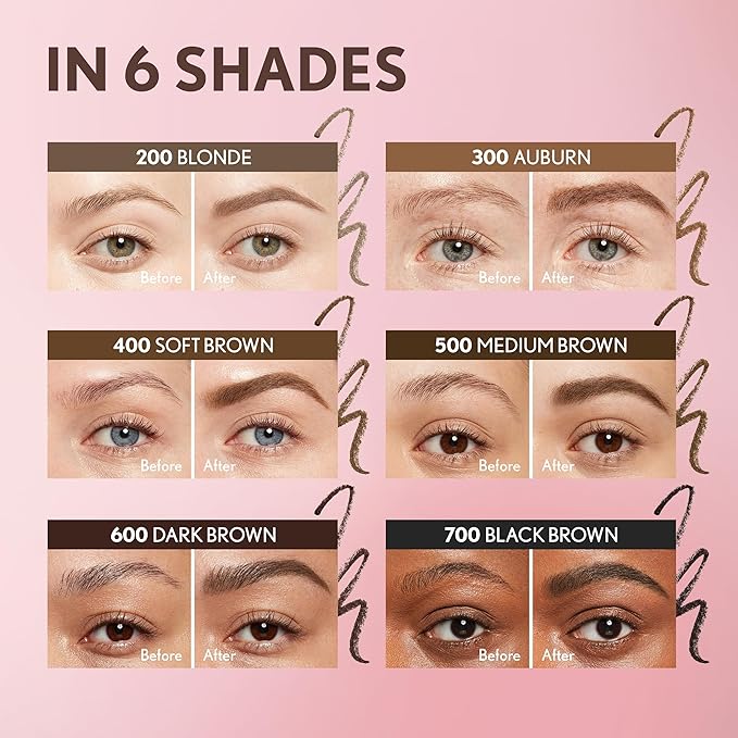 Covergirl Clean Fresh Brow Filler Pomade, 600 Dark Brown, Eyebrow Pencil, Ultra-Precise Tip, Creamy Formula, Highly Pigmented, Soft Matte Finish, Vegan Formula, 0.007oz