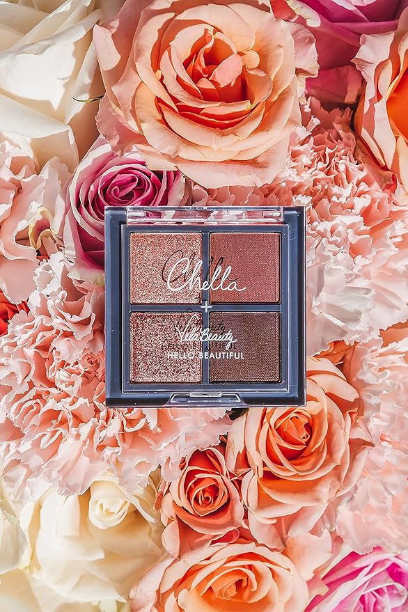 Chella Makeup Eyeshadow Palette, Travel Size, Blushing Rose