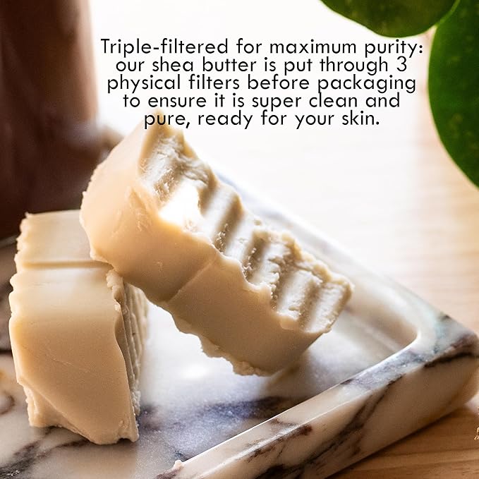 Organic Shea Butter Raw Unrefined | Pure African Shea Butter for Hair & Dry Skin | Natural Face Moisturizer | Body Butter Base for Lotion, DIY Lip Balm and Soap Making Supplies, 8oz Bar