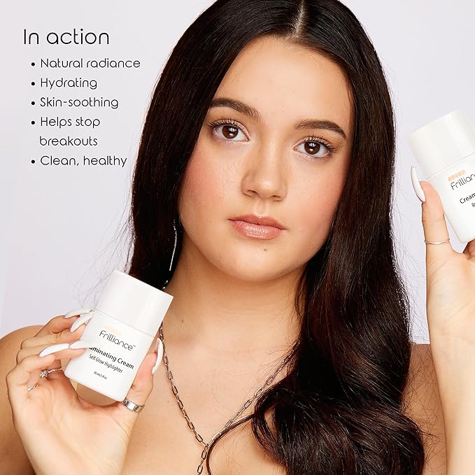 Frilliance Illuminating Cream, Hydrating Self Glow Highlighter, Cruelty Free Hypoallergenic for Teens of All Skin Types, 30 ml / 1 fl oz