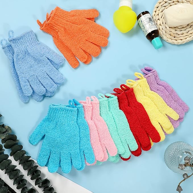 Bath gloves,16 pcs exfoliating bath