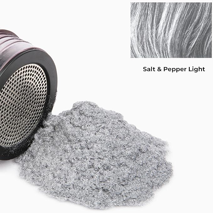 Trial Size - Make Thin Hair Look 10X Fuller. Eliminate Bald Spot and Thinning Hair Instantly. All-Natural Hair Concealer. Salt & Pepper - Light