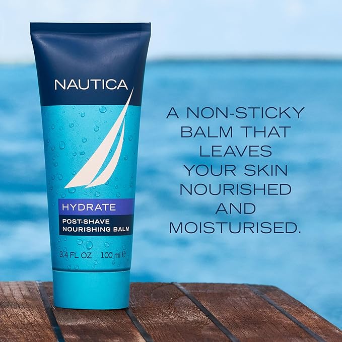 Nautica Grooming Aftershave Balm 3.3 fl oz (Pack of 1), Notes of Grapefruit, Lavender, and Wood, Men's Fragrance, Long Lasting, Everyday Fragrance, Travel Size