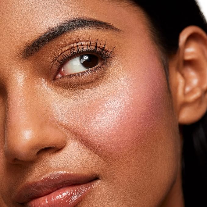 Saie Dew Blush - Lightweight Liquid Blush with a Blendable + Buildable Cream Finish - Dewy Cheek Tint with Doe Foot Wand Makeup Applicator - Cool Baby Pink Blush - Baby (.40 oz)