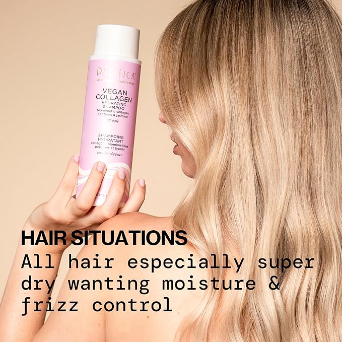 Pacifica Vegan Collagen Leave-In Repair Hair Mask – Leave-In Conditioner Treatment for Dry Damaged Hair, Hydrating Hair Repair Mask to Strengthen, Reduce Breakage & Split Ends Vegan & Cruelty-Free 4oz