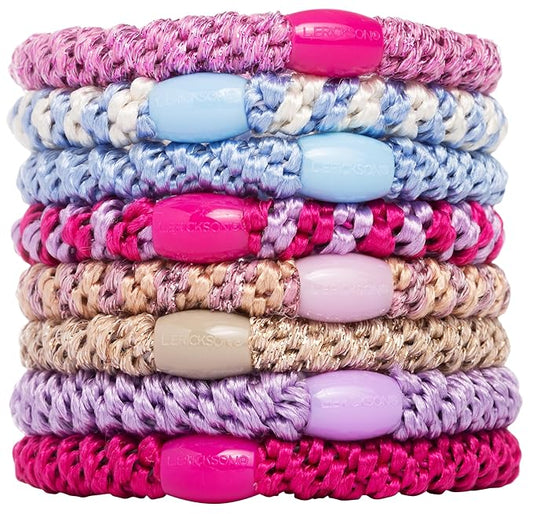 L. Erickson Grab & Go Pony - Prim Pastel - 8 Pack Ponytail Holder Hair Ties - Mixed Pastels