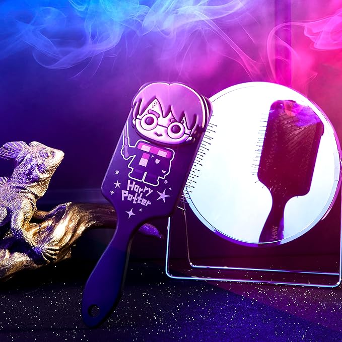 Official Harry Potter Hair Brush, Detangler for Girls, Gifts for Fans (Black)