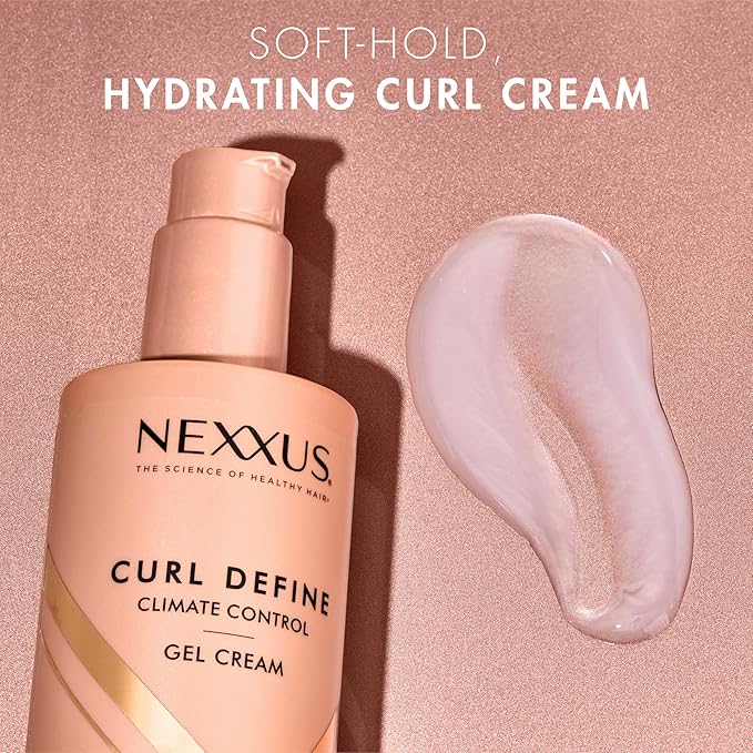 Nexxus Climate Control Gel Cream Curl Define for Cashmere Curls, with StyleProtect Technology 8 oz