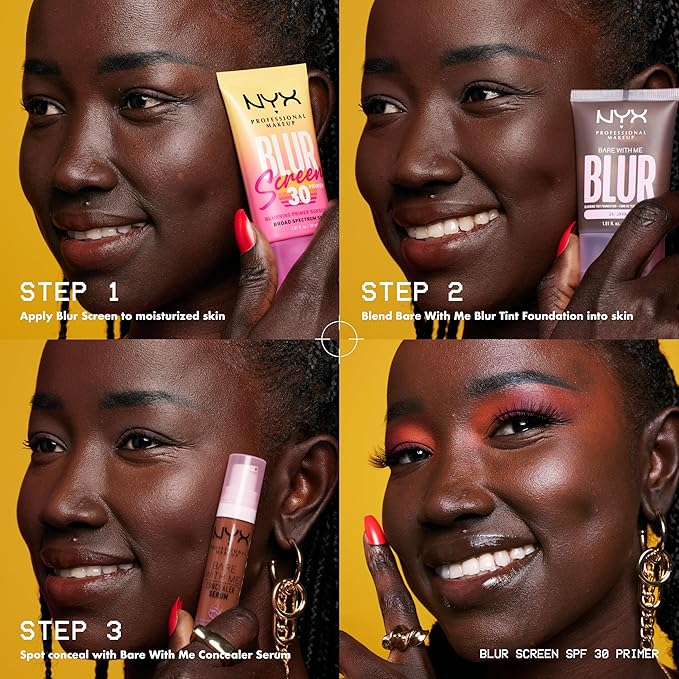 NYX PROFESSIONAL MAKEUP Blurscreen SPF 30 Primer, 3-in-1 Blurring Makeup Primer with Sunscreen, Vegan Formula with No White Cast or Greasy Feeling