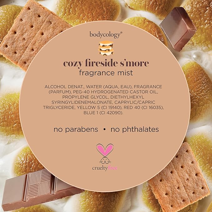 Bodycology Long-Lasting Fragrance Body Mist, Cozy Fireside S'more, 8 fl oz