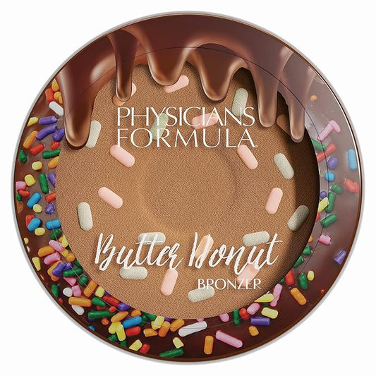 Physicians Formula Murumuru Butter Cheat Day Donut Bronzer, Lightweight, Cruelty-Free, For Sensitive Skin, Dark Shimmer Cream Bronzer, 0.38Oz, Sprinkles