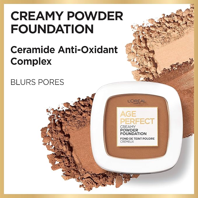 L’Oréal Paris Age Perfect Creamy Powder Foundation Compact, 330 Golden Sun, 0.31 Ounce