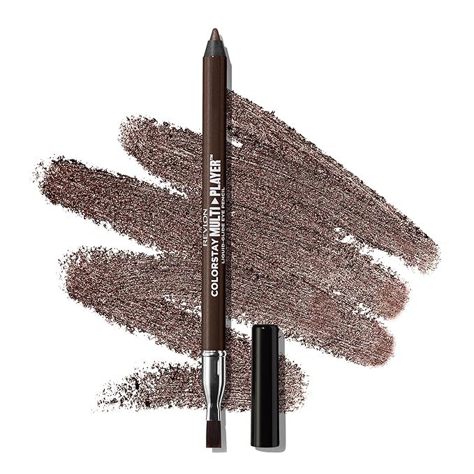 REVLON ColorStay Multiplayer Liquid-Glide Eye Pencil, Multi-Use Makeup With Blending Brush, Blends Then Sets, Creamy Texture, Waterproof, Smudge-proof, Longwearing, 402 High Stakes, 0.03 Oz