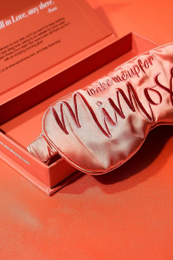ESNA HOME Luxury Silk Sleep Mask | 22-Momme Mulberry Silk | Ultra Comfort | Deeper Relaxation | Present-Ready Packaging | Luxury Christmas for Her (Wake Me Up for Mimosas)