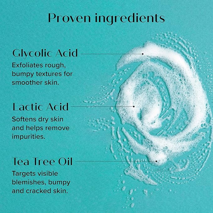 MEDIX Exfoliating Glycolic Acid Body Wash & Face Wash + Fragrance Free Retinol Body Lotion Skin Care Set | Crepey Skin Care Treatment | Lactic Acid Foaming Wash For KP Bumps, Keratosis Pilaris & Acne