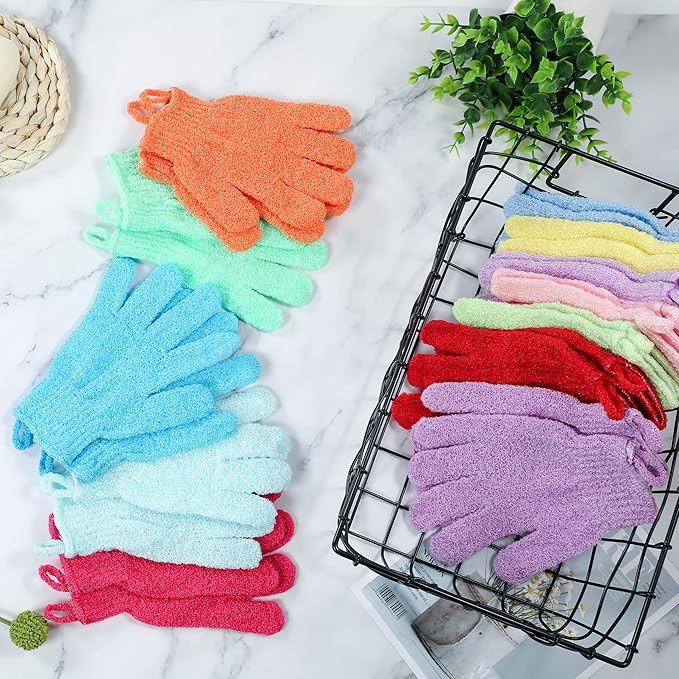 Shower gloves,24 pcs exfoliating bath