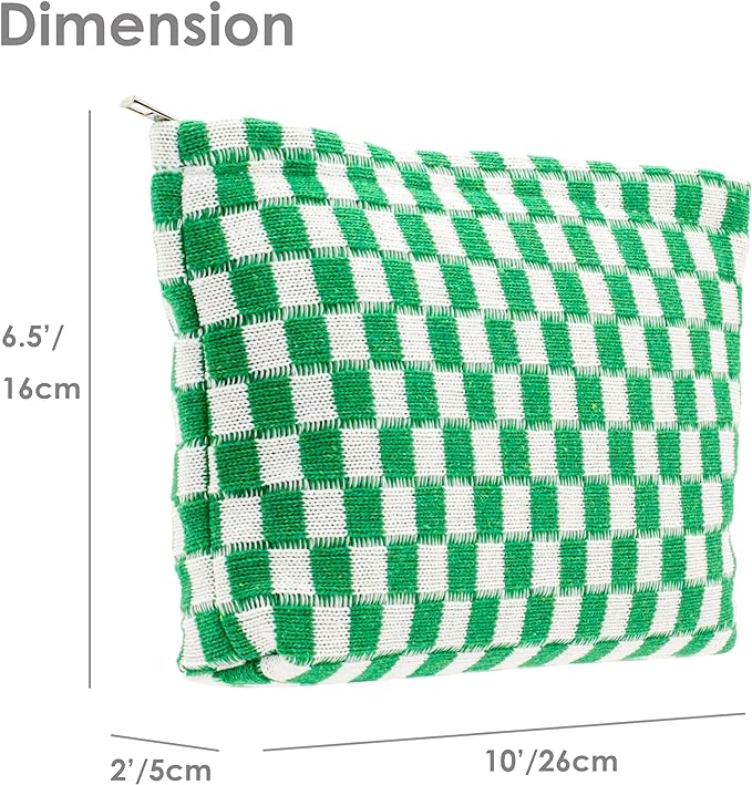 Pazimiik knitted checkered makeup bag