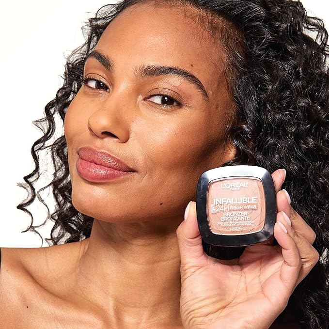L'Oreal Paris Infallible Up to 24H Fresh Wear Soft Matte Longwear Bronzer. Waterproof, heatproof, Transfer, humidity and sweatproof, Deep Tan, 0.31 oz