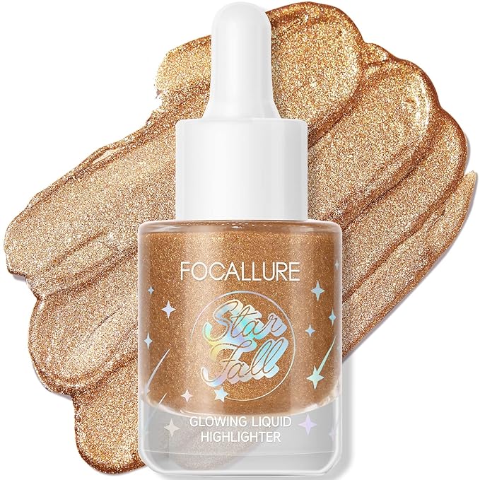 FOCALLURE Starfall Glowing Liquid Highlighter, Shimmering Body Oil,