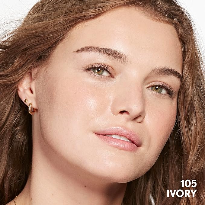 COVERGIRL Clean Invisible Foundation Makeup, Dewy & Glowy Natural Finish, Buildable Coverage, Skin-Like Smooth Look, Vegan, Ivory, 1oz