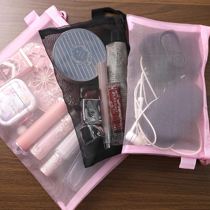 Koogel 12pcs mesh cosmetic bags,