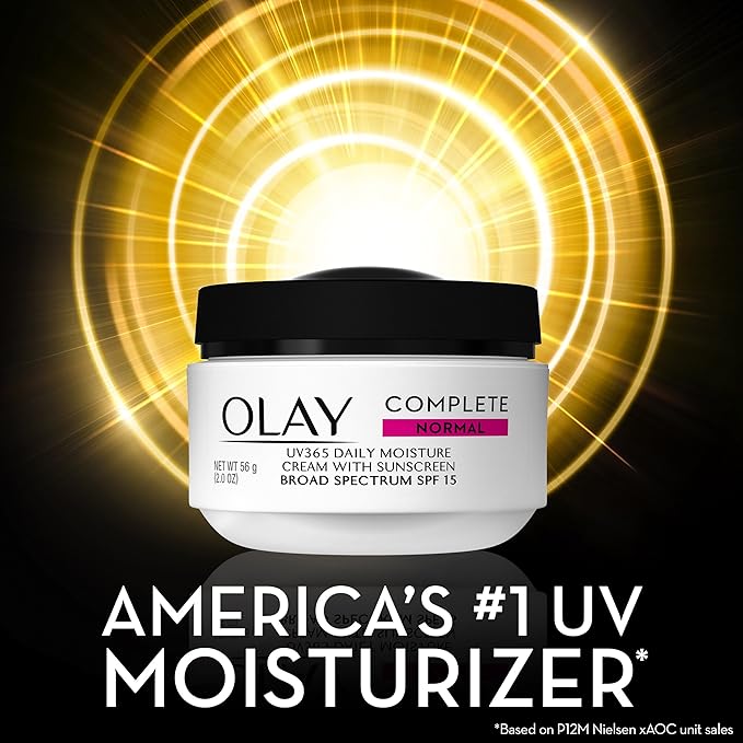 Olay Face Moisturizer Complete All Day UV Moisture Cream with Sunscreen SPF 15, Normal Skin, 2 Fl Oz (Pack of 3)