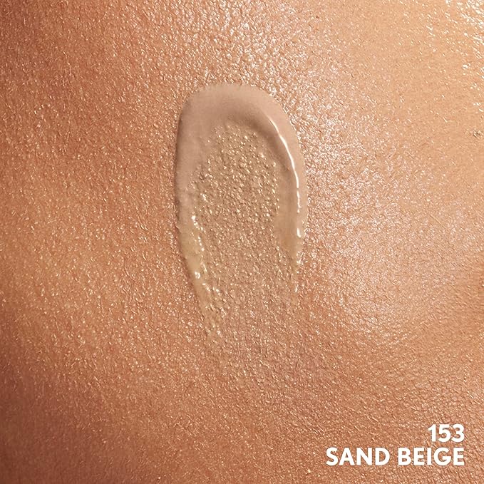 COVERGIRL Clean Invisible Foundation Makeup, Dewy & Glowy Natural Finish, Buildable Coverage, Skin-Like Smooth Look, Vegan, Sand Beige, 1oz