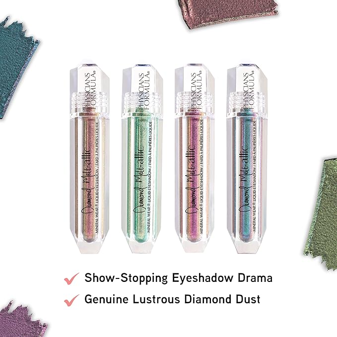 Cream Eyeshadow By Physicians Formula Mineral Wear Diamond Metallic Liquid Eyeshadow Beam of Blue