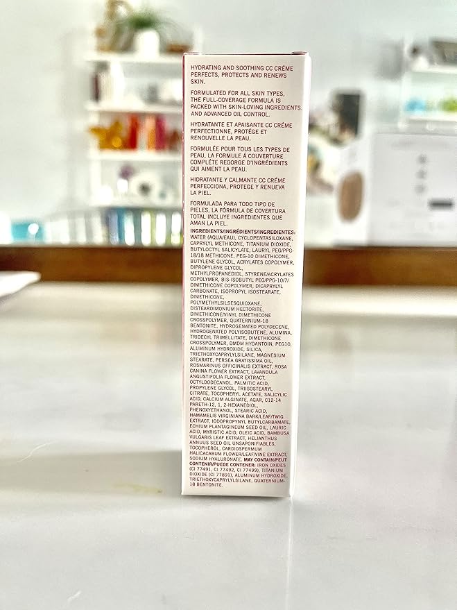 Mirabella Defense CC Creme Full Coverage Foundation with SPF 20, CC Cream Foundation with Sunscreen & Hyaluronic Acid, Oil Control with Salicylic Acid - Light