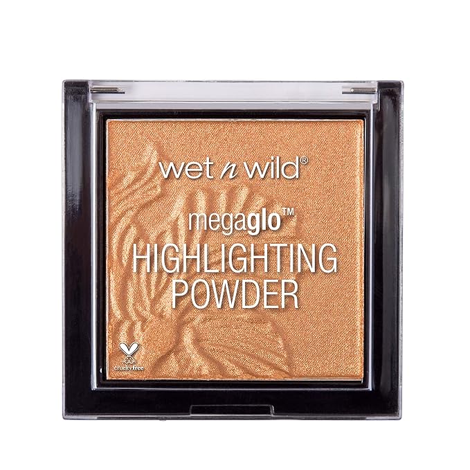 wet n wild MegaGlo Highlighting Powder, Highlighter Makeup, Shimmer Glow, Deep Gold Awesome Blossom