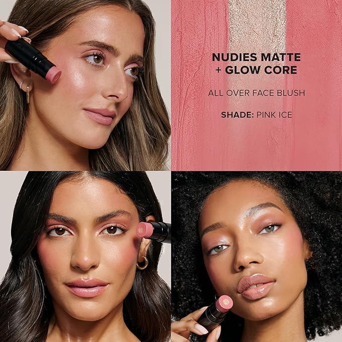 Nudies Matte + Glow Core All Over Face Blush Color - Pink Ice