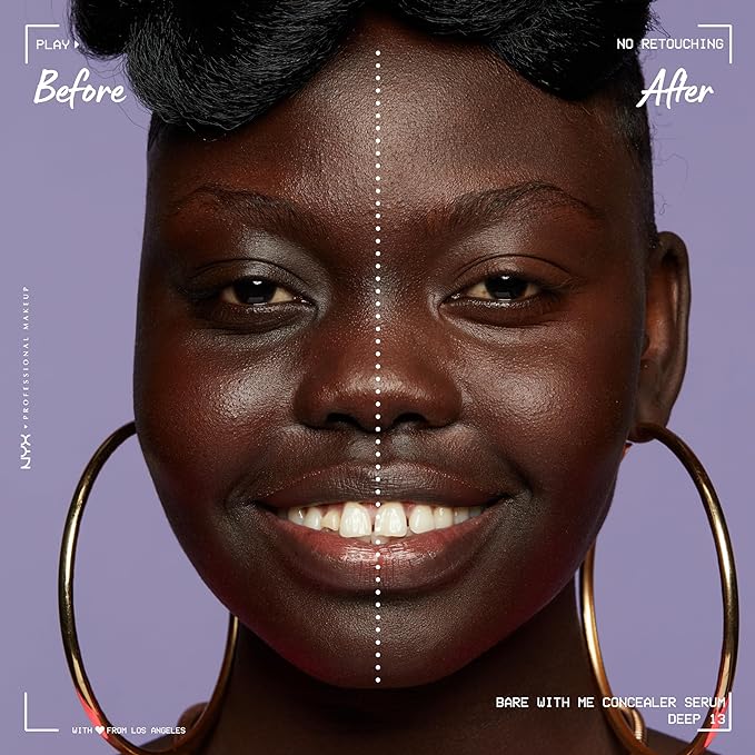 NYX PROFESSIONAL MAKEUP Bare With Me Concealer Serum, Up To 24Hr Hydration - Deep