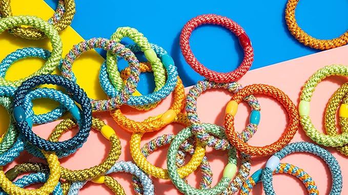 L. Erickson Grab & Go Pony - Royal - 8 Pack Ponytail Holder Hair Ties - Mixed Purples