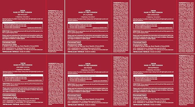 TIRTIR Mask Fit Red Cushion Foundation *Trial Kit* #Deep | Japan's No.1 Choice for Glass skin, Long-Lasting, Lightweight, Buildable Coverage, Semi-Matte