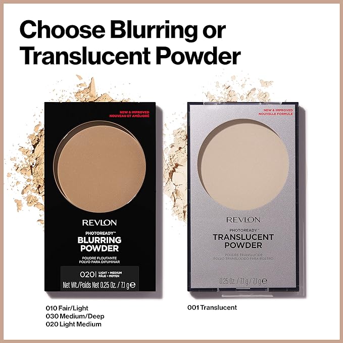 Revlon Translucent Powder, PhotoReady Blurring Face Makeup, Lightweight 001 Translucent, 0.25 Oz