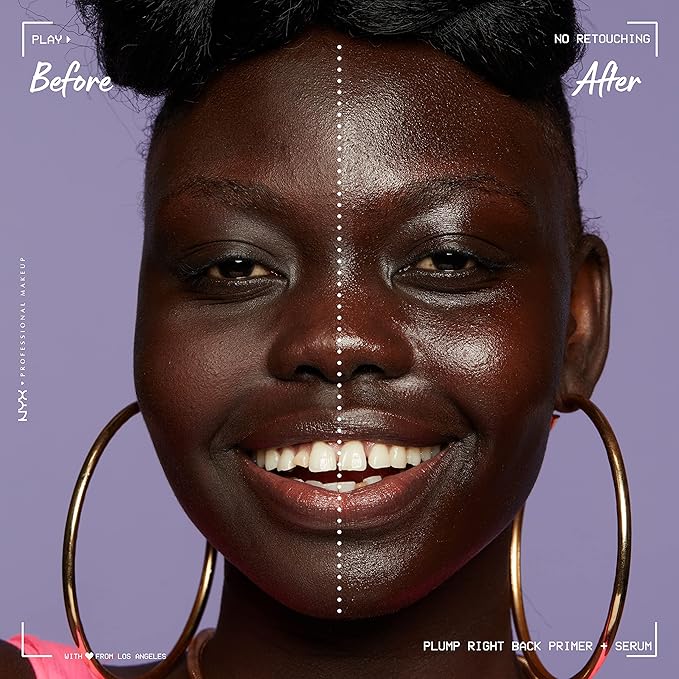 NYX PROFESSIONAL MAKEUP Plump Right Back Plumping Serum & Primer, With Hyaluronic Acid & The Brow Glue, Extreme Hold Eyebrow Gel - Clear