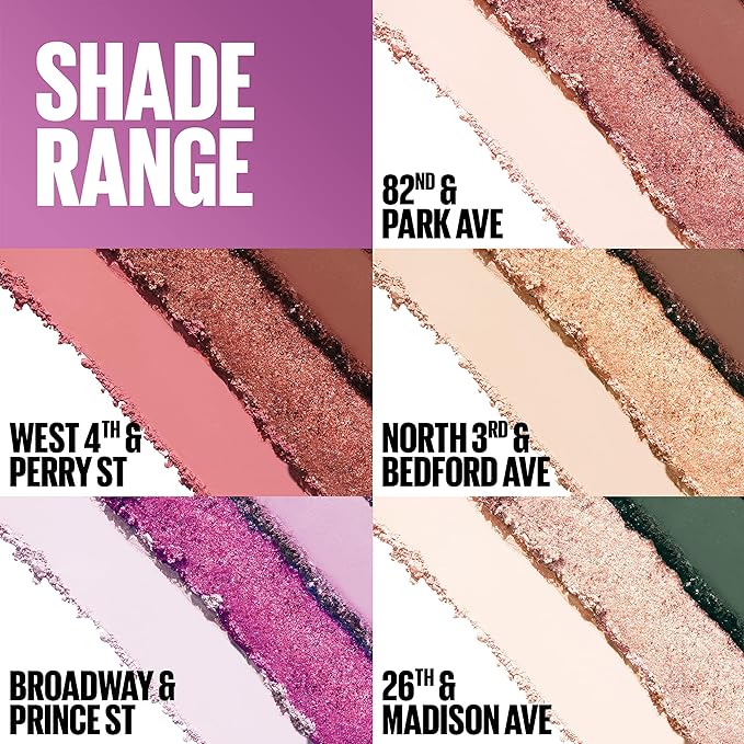 Maybelline New York Shadow Blocks Shadow Blocks Eyeshadow Palette, Stacked Eye Shadow Trio, Broadway & Prince St, 0.08 oz